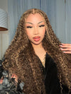 Kisslove Upgraded Invisi-Drawstring 360 Lace Wig Deep Wave Brown Highlights Human Hair Wigs - Kisslove Hair