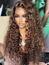 Kisslove Pre-bleached Knots Water Wave Highlight 360 Lace Wig With Invisi-Drawstring Cap