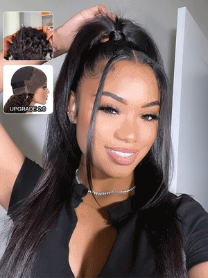 Kisslove Beginner Friendly Snug Fit 360 Lace Frontal Wig Bone Straight Hair Wigs With Invisi-Drawstring - Kisslove Hair