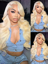 Kisslove 613 Blonde Hair Invisi-Drawstring Snug Fit 360 Lace Wig Body Wave Glueless Lace Wigs for Women