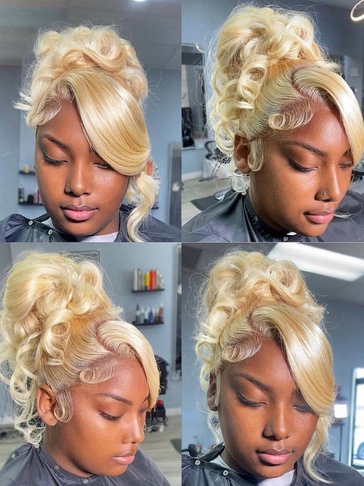 Kisslove 613 Blonde Hair Invisi-Drawstring Snug Fit 360 Lace Wig Body Wave Glueless Lace Wigs for Women