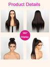 BOGO Dark Brown Highlights 360 Lace Wig Deep Wave Wig with Invisi-Drawstring Cap