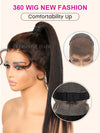 BOGO Dark Brown Highlights 360 Lace Wig Deep Wave Wig with Invisi-Drawstring Cap