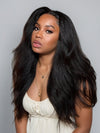 Kisslove Pre Plucked Yaki Body Wave Wig Snug Fit Invisi-Drawstring 360 Lace Wig with Newborn Hairline