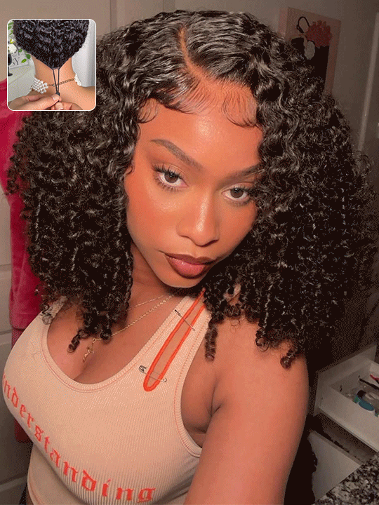 Curly Short Bob Wigs 13x4 HD Lace Front Human Hair Wigs - KissLove Hair