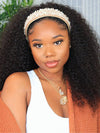 Kinky Curly Hair Headband Wig Glueless Brazilian Virgin Hair Human Hair Wigs - KissLove Hair