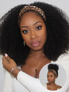 Kinky Curly Hair Headband Wig Glueless Brazilian Virgin Hair Human Hair Wigs - KissLove Hair