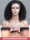 Kinky Curly Hair Headband Wig Glueless Brazilian Virgin Hair Human Hair Wigs - KissLove Hair