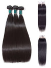 4*4 Lace Closure With Bundles Silky Straight 10A Virgin Human Hair Weave - KissLove Hair