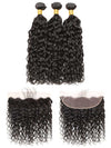13*4 HD Lace Frontal Closure With Bundles Water Wave 12A Brazilian Virgin Hair Weave - KissLove Hair