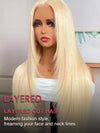 Layered 613 Blonde Wig 13x4 HD Lace Front Human Hair Wigs Brazilian Straight Hair - KissLove Hair