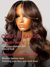 Layered Chocolate Brown Wig With Curtain Bangs 3D Body Wave 5x5 13x4 Lace Wigs