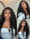 Bleached Knots Loose Deep Wave 13x4 HD Lace Frontal Wigs Crimped Human Hair - KissLove Hair