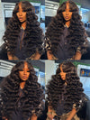 Bleached Knots Loose Deep Wave 13x4 HD Lace Frontal Wigs Crimped Human Hair - KissLove Hair