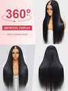 Glueless V Part Yaki Straight Hair Upgrade U Part Wig Adjustable Cap Beginner Friendly Wigs for Women