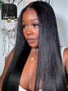 Glueless V Part Yaki Straight Hair Upgrade U Part Wig Adjustable Cap Beginner Friendly Wigs for Women