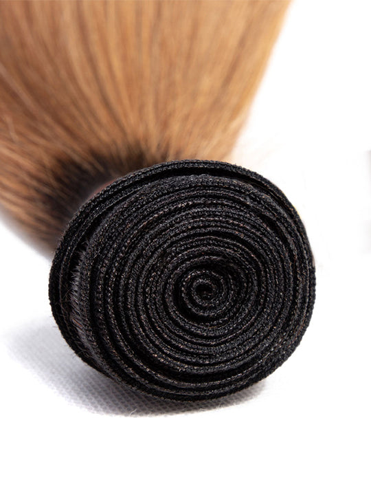 Ombre Blonde Bundles With 5x5 13x4 Lace Frontal Closure Straight Human Hair