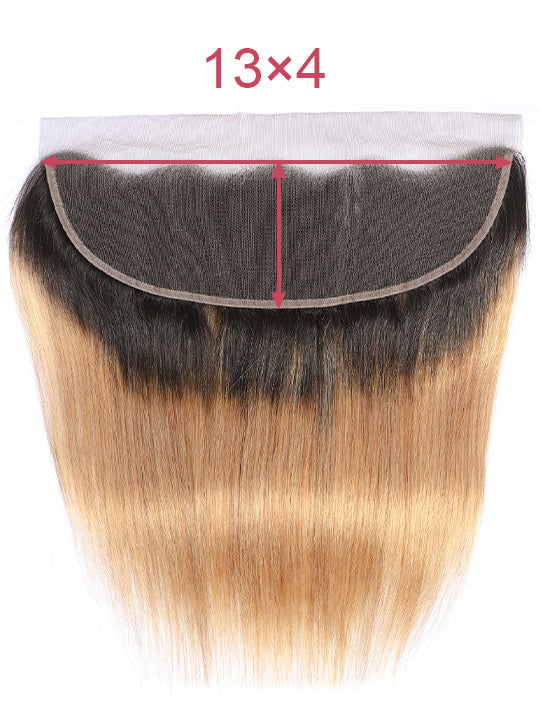 Ombre Blonde Bundles With 5x5 13x4 Lace Frontal Closure Straight Human Hair