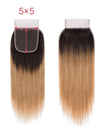 Ombre Blonde Bundles With 5x5 13x4 Lace Frontal Closure Straight Human Hair