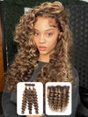 P4/27 Highlights Bundles With Frontal Loose Deep Wave Brazilian Colored Human Hair Extensions - KissLove Hair