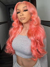 Barbie Pink Color Wig Pre Plucked 3D Body Wave 13x4 Lace Front Human Hair Wigs - KissLove Hair