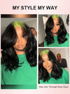 Red/Pink/Green Root Highlights 3D Body Wave Human Hair 13x4 HD Lace Wigs - KissLove Hair