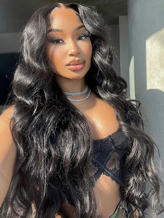 13x6 HD Lace Front Wig Body Wave Pre Plucked Glueless Wig Easi-Drawstring Cap Ready to Go Wig - KissLove Hair