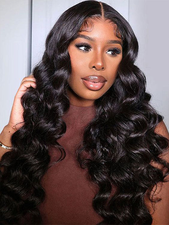 Pre-Bleached Tiny Knots Loose Wave 13x4 Lace Frontal Wig Virgin Human Hair Wigs - KissLove Hair