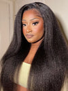 Pre-bleached Tiny Knots 13x4 Lace Frontal Wig Yaki Straight Human Hair Wigs