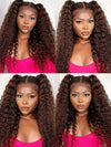 Kisslove Pre-Everything Chocolate Brown 360 Lace Wig Glueless Water Wave Human Hair Wigs