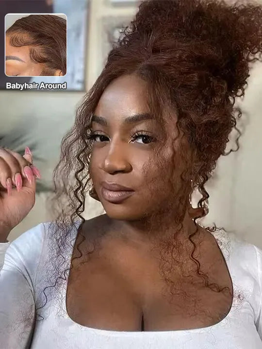 Kisslove Pre-Everything Chocolate Brown 360 Lace Wig Glueless Water Wave Human Hair Wigs