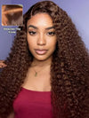 Kisslove Pre-Everything Chocolate Brown 360 Lace Wig Glueless Water Wave Human Hair Wigs