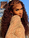 Kisslove Pre-Everything Chocolate Brown 360 Lace Wig Glueless Water Wave Human Hair Wigs