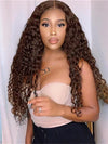 Kisslove Pre-Everything Chocolate Brown 360 Lace Wig Glueless Water Wave Human Hair Wigs
