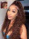 Kisslove Pre-Everything Chocolate Brown 360 Lace Wig Glueless Water Wave Human Hair Wigs