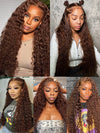 Kisslove Pre-Everything Chocolate Brown 360 Lace Wig Glueless Water Wave Human Hair Wigs