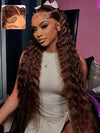 Kisslove Pre-Everything Chocolate Brown 360 Lace Wig Glueless Water Wave Human Hair Wigs