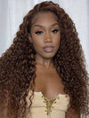 Kisslove Pre-Everything Chocolate Brown 360 Lace Wig Glueless Water Wave Human Hair Wigs