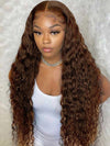 Kisslove Pre-Everything Chocolate Brown 360 Lace Wig Glueless Water Wave Human Hair Wigs