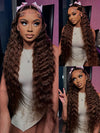 Kisslove Pre-Everything Chocolate Brown 360 Lace Wig Glueless Water Wave Human Hair Wigs
