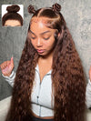 Kisslove Pre-Everything Chocolate Brown 360 Lace Wig Glueless Water Wave Human Hair Wigs