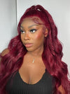 Kisslove Burgundy 360 Lace Frontal Wig Invisi-Drawstring 3D Body Wave Human Hair Wigs - Kisslove Hair