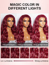 Kisslove Burgundy 360 Lace Frontal Wig Invisi-Drawstring 3D Body Wave Human Hair Wigs - Kisslove Hair