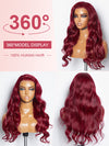Kisslove Burgundy 360 Lace Frontal Wig Invisi-Drawstring 3D Body Wave Human Hair Wigs - Kisslove Hair