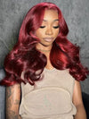 Kisslove Burgundy 360 Lace Frontal Wig Invisi-Drawstring 3D Body Wave Human Hair Wigs - Kisslove Hair