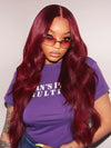 Kisslove Burgundy 360 Lace Frontal Wig Invisi-Drawstring 3D Body Wave Human Hair Wigs - Kisslove Hair