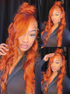 13x6 HD Full Lace Frontal Wig Ginger Color 3D Body Wave Brazilian Human Hair Lace Wigs - KissLove Hair