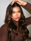 Upgraded 10x6 Parting Max Lace Closure Brown Bayalage Straight/Body Wave Glueless Human Hair Wig With Elastic Drawsting