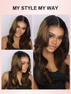 Upgraded 10x6 Parting Max Lace Closure Brown Bayalage Straight/Body Wave Glueless Human Hair Wig With Elastic Drawsting