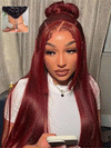Pull & Go 10x6 Parting Max Lace Closure Burgundy Straight/Body Wave Human Hair Wig With Elastic Drawsting